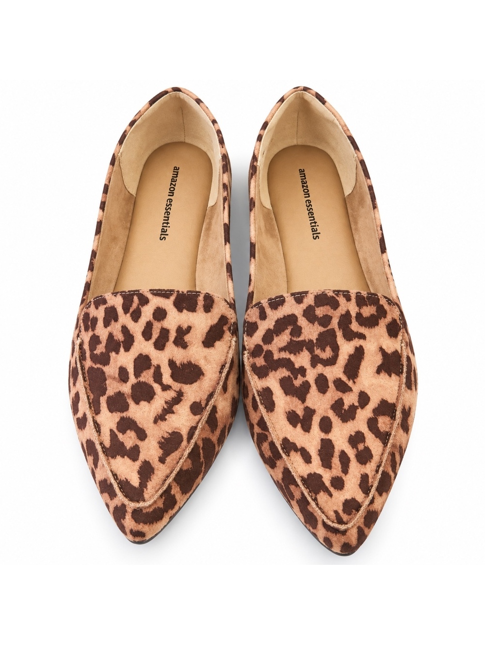 Amazon Essentials Women's Leopard Print Pointed Toe Loafer Flats- Size 10